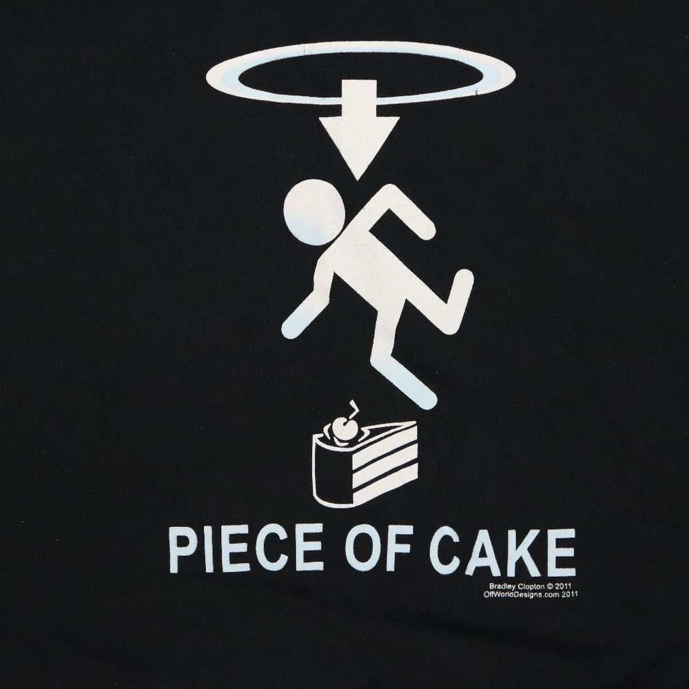 Portal Cake gamer Parody shirt XL